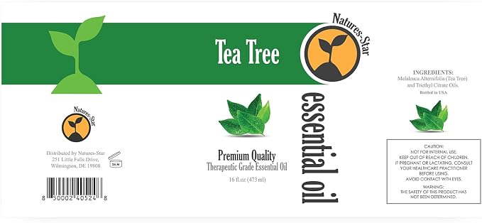 Natures-Star 2 Pack 16oz Bulk Size Tea Tree Essential Oil - (32 Ounce Total) - Therapeutic Grade Essential Oil - 16 Fl Oz Tea Tree Oil Bottles - Bulk Tea Tree Oil - Bulk Essential Oils