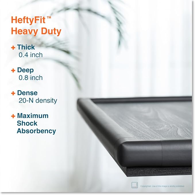 Roving Cove HeftyFit Corner Protector for Baby (12 Large Corners), Heavy-Duty Soft Rubber Foam Furniture Corner Bumper Guards, 3M Adhesive Pre-Taped, Onyx Black