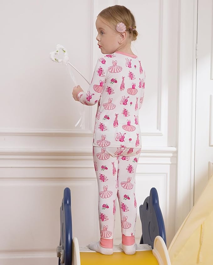 Bamboo Viscose Toddler Girls Kids Pajamas Unicorn Mermaid Pjs Long Sleeve Snug fit 12M-8Y 2pcs Soft Jammies