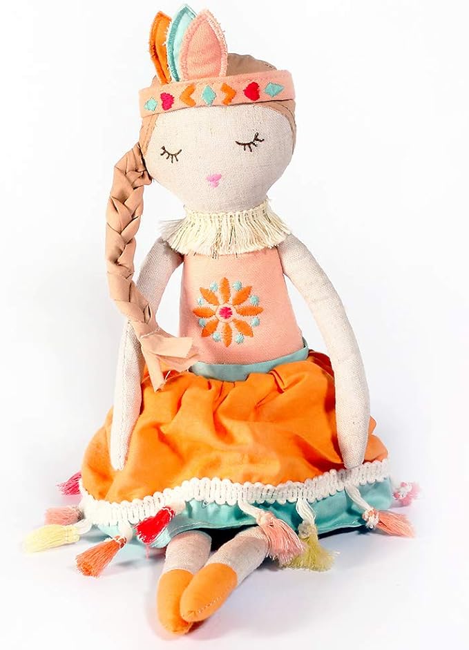 Mon Ami Claire The Bohemian Princess Stuffed Doll - 25”, Plush Tribal Doll for Girls, Use as Toy or Room Decor, Gift for Kids of All Ages