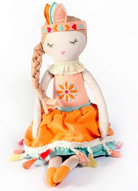 Mon Ami Claire The Bohemian Princess Stuffed Doll - 25”, Plush Tribal Doll for Girls, Use as Toy or Room Decor, Gift for Kids of All Ages