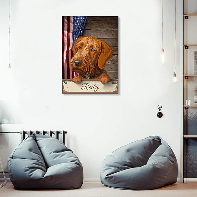 Custom Wooden Jigsaw Puzzles with Your Dog's Name on Wirehaired Vizsla Art Print - 300 500 1000PCS Puzzles Game and Home Wall Decor