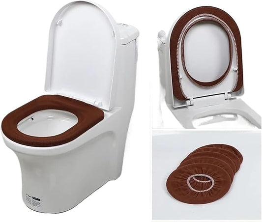 Toilet Seat Cover 3pcs Warm Soft Washable Toilet Seat Cover Mat for Home Decor Closestool Mat Seat Case Toilet Lid Cover(Coffee)
