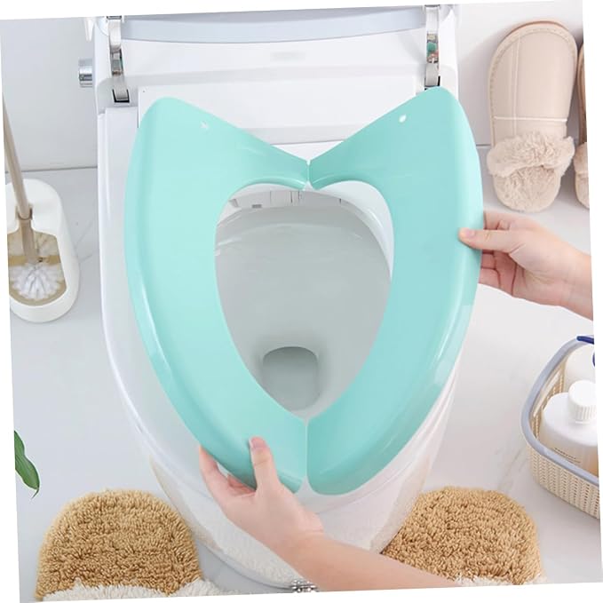 NOLITOY 1pc Folding Potty Seat Cover Lightweight Portable Toilet Training Cushion for Home and Standard Toilets Made of Safe Plastic Nordic Green