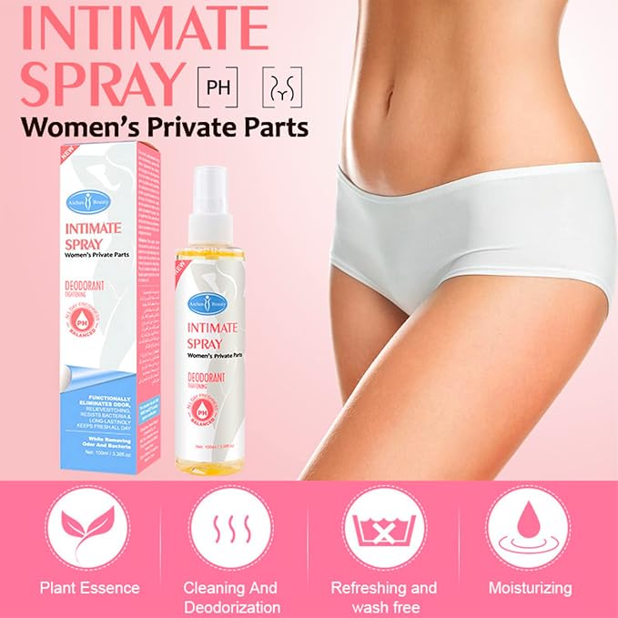 AICHUN BEAUTY Intimate Spray Deodorant Armpits Feet Tightening Vagina PH Balanced Private Part Eliminate Odor Feel Fresh Body 100ml / 3.38fl.oz