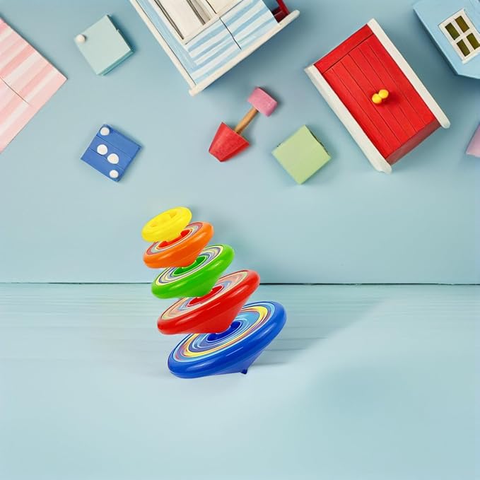 Toddmomy 1 Set Stackable Spinning Tops, Spinning Tops for Kids Educational and Interactive Learning's Stack Toys