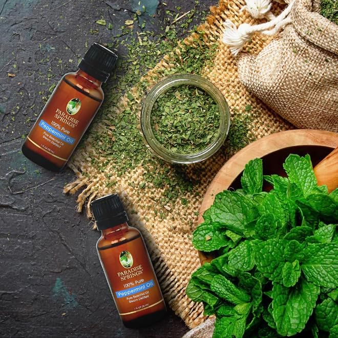 Paradise Springs Peppermint Essential Oil 1 fl oz (30ml) | 100% Pure & Natural Peppermint Oil for Aromatherapy, Diffusers, Humidifiers, Massage & Home Fragrance