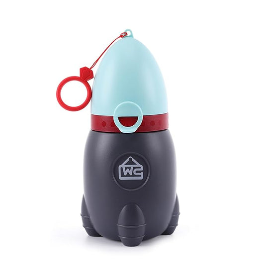 Pots Travel Urinal Portable Urinary Training Emergency Toilet for Camping Car Travel Outdoor Park Kids Boy Girl Rocket Design Grey and Light Blue 370ML
