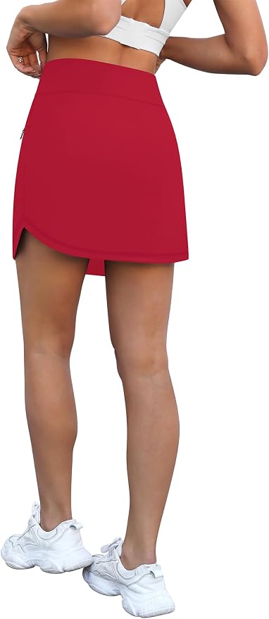 LouKeith Golf Skirts for Women Tennis Skirt with Zipper Pockets High Waisted Running Casual Athletic Skorts Built-in Shorts