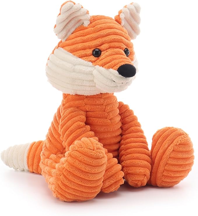 Apricot Lamb Toys Plush Corduroy Fox Stuffed Animal Soft Cuddly Perfect for Child (Medium, 12 Inches)
