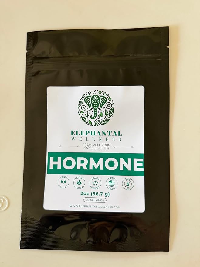 Hormone Wellness Women's Herbal Tea Ashwagandha, Vitex, Dong Quai, Shatavari & Raspberry Leaf Adaptogenic Loose Leaf Blend for Daily Calm, Vitality & Wellness Caffeine-Free, Non-GMO, 2oz (20 Servings)