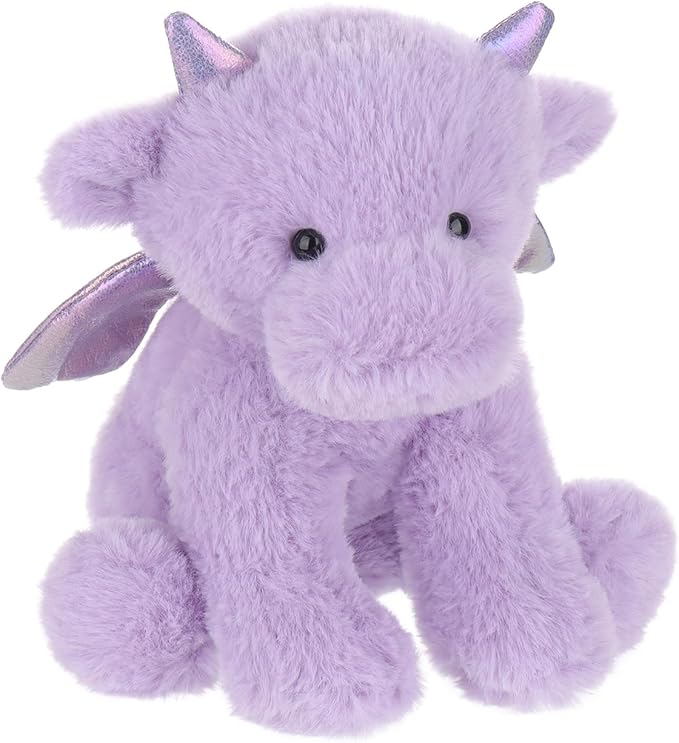 Apricot Lamb Purple Dragon Plush Stuffed Animals for Kids, Soft Cute Plush Toys for Baby Girl and Boy, Fluffy Purple Dragon Purple