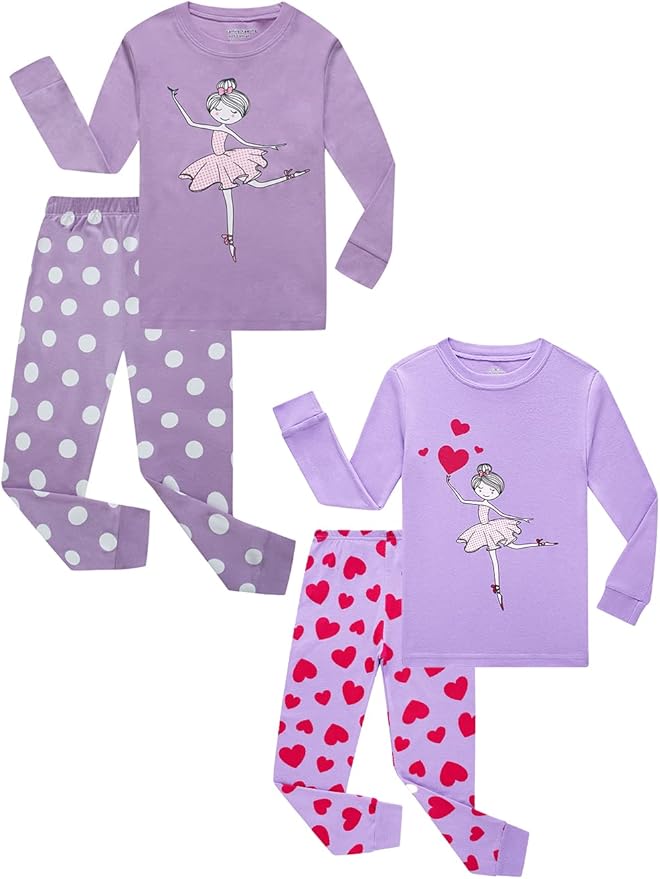 Family Feeling Kids & Toddler Girls Boys Pajamas 2 Piece Pjs Set 100% Cotton Sleepwear