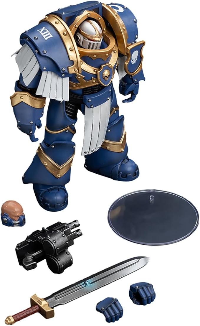 JOYTOY Warhammer 30K The Horus Heresy1/18 Action Figure Ultramarines Cataphractii Terminator Squad Sergeant with Power Sword Collection Model