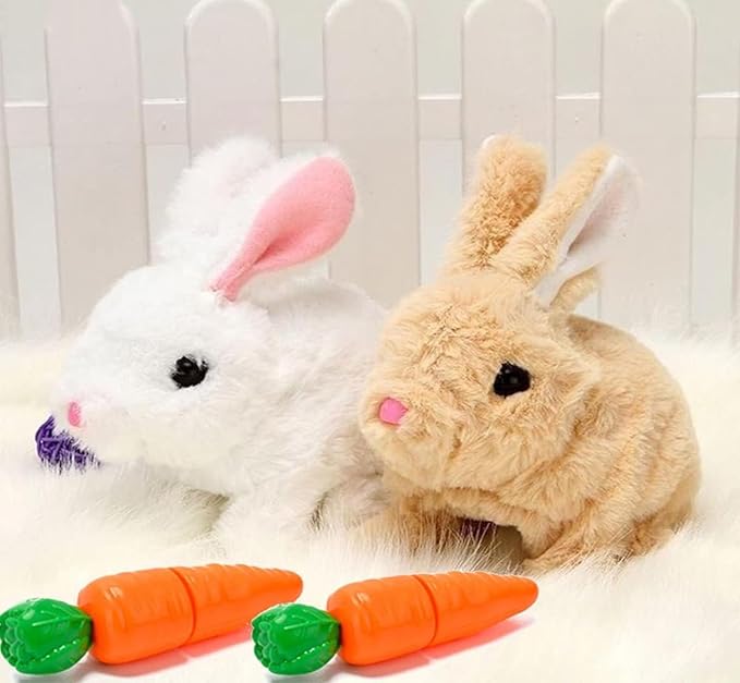 My Realistic Bunny Toy,Interactive Bunny Realistic Bunny - Jumping, Twitching, and Shaking Ears, Rabbit Plush Interactive Toy with Sound (Brown)
