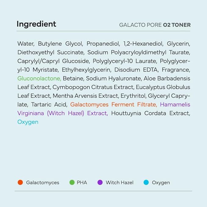 SAM'U Galacto Pore O2 Toner, Hydrating & Pore-Refining, Oxygen Bubble Galactomyces Toner, Exfoliating for Sebum Control & Suitable for All Skin Types, Korean Toners, 6.08 Fl. Oz