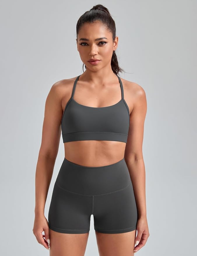 HeyNuts to Freest Womens Y Back Sports Bra, Spaghetti Strap Racerback Low Impact Workout Yoga Tops Padded A-C Cups *Updated