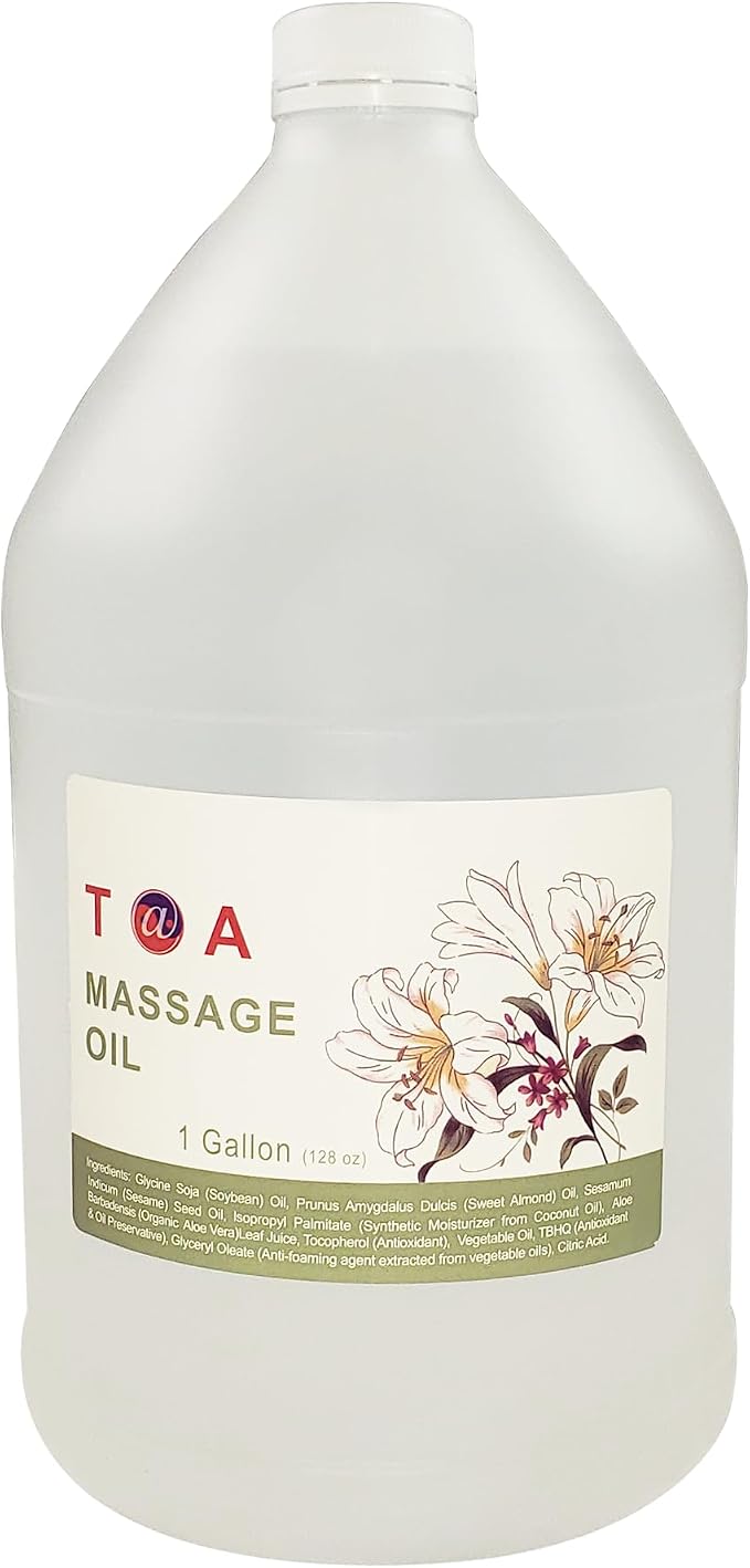 ‌TOA Hydrating Massage Oil - Natural Mineral Massage Oil for Massage Therapy - Body Massage Spa Massaging for Professional Massage Therapists (1Gallon)