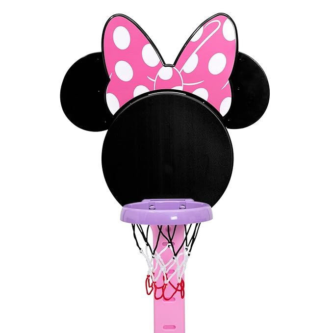 Minnie Mouse Plastic Basketball Set by Delta Children – Includes Basketball Hoop, 1 Basketball and Ball Pump