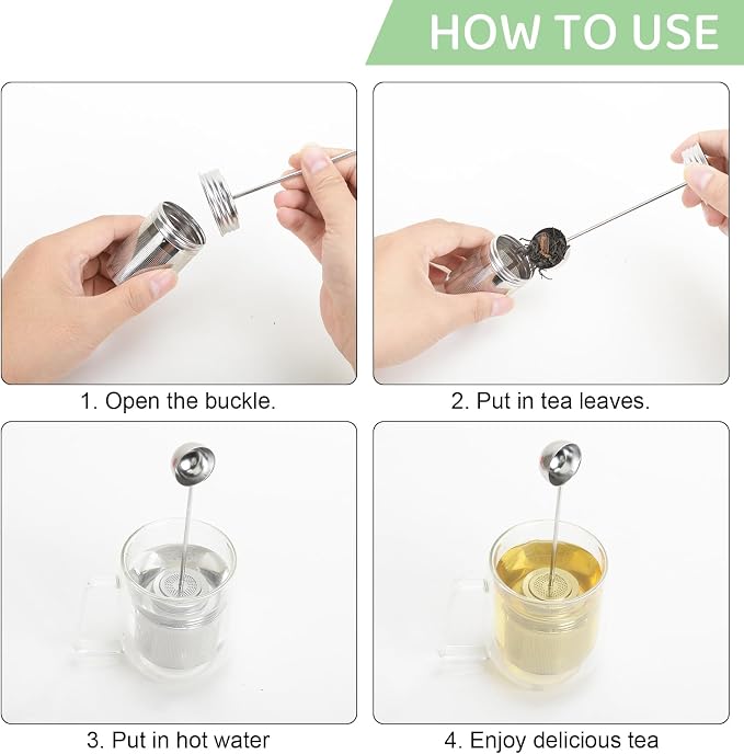 Numola Premium Tea Infuser | Extra Fine 304 Stainless Steel, Tea Strainer with Spoon Handle, Versatile Tea Ball, For Brewing Loose Leaf Tea