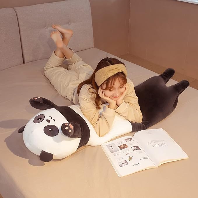 Panda Plush Pillow, Soft Panda Long Stuffed Animal Pillow, Cute Long Panda Plush Toys for Kids Grilfriend(130cm/51.1 inch)