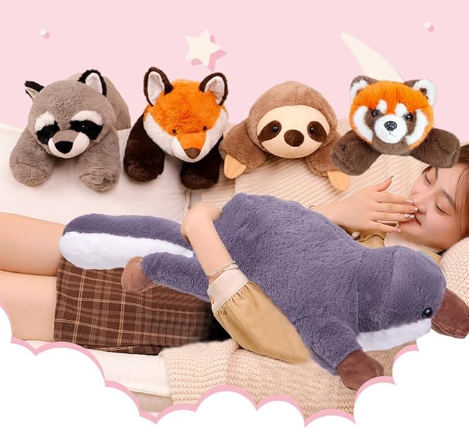 ARELUX Soft 18in Platypus Stuffed Animals: Platypus Plush Cute Cuddly Body Pillow Hug Sleeping Fluffy Wild Animal Toys Bed Decor Plushie Doll Friends Family Member