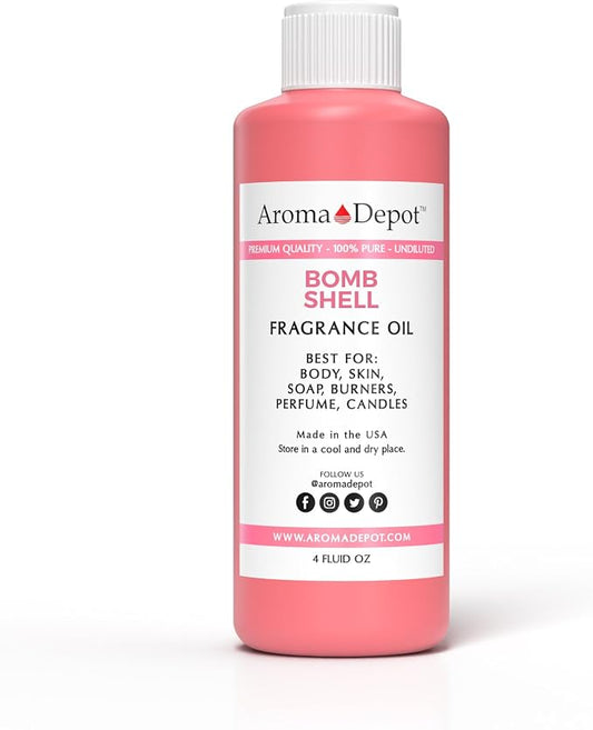 Bombshell Type 4 oz. Fragrance Oil I Perfume I Skin Oil I Scented Oil. DIY Projects Such as Candles, Bath Bombs, Body Butters, Creams & Lotions. Few Drops in The Diffuser, Burners, or Warmers.