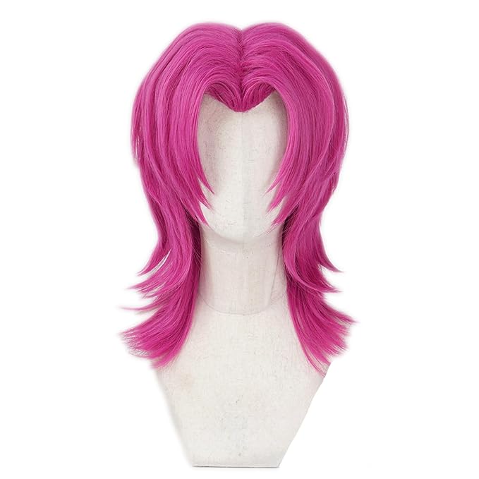 Pink Kp Group Dance Wig Halloween Costume Hair Cover for Parties Stage Performances（Long Pink）