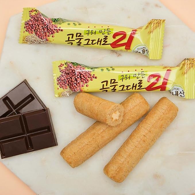 LENITH Korean Premium Multi Whole Grain Baked Crispy Rolls 21 Grains 180g(6.35oz 1090kcal)