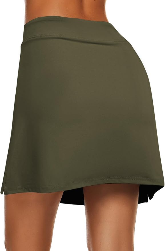 Ekouaer Women's Active Performance Skort Lightweight Skirt for Golf Tennis | Built-in Shorts, A Line, High Waisted, Tummy Control, Pickleball, Running, Workout, Sports, Skorts for Woman
