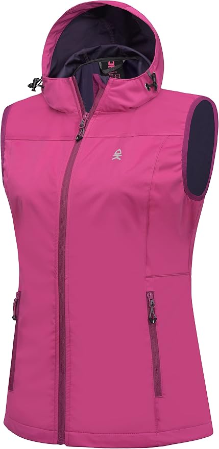 Little Donkey Andy Women's Lightweight Softshell Vest, Windproof Sleeveless Jacket for Running Hiking Travel