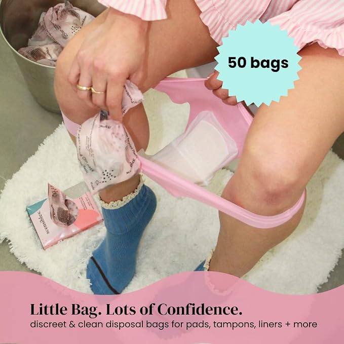 Scensibles Personal Care Disposal Bags (50 Count) - For Tampons, Pads, Liners, Condoms & More - Discreet, Hygienic & Odor-Reducing Disposal Solution