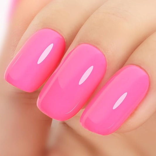 Hot Pink Gel Nail Polish, 0.51 Fl Oz Soak Off UV LED Lamp Neon Fuchsia Pink Gel Polish for Nail Art Starter or Manicure Salon