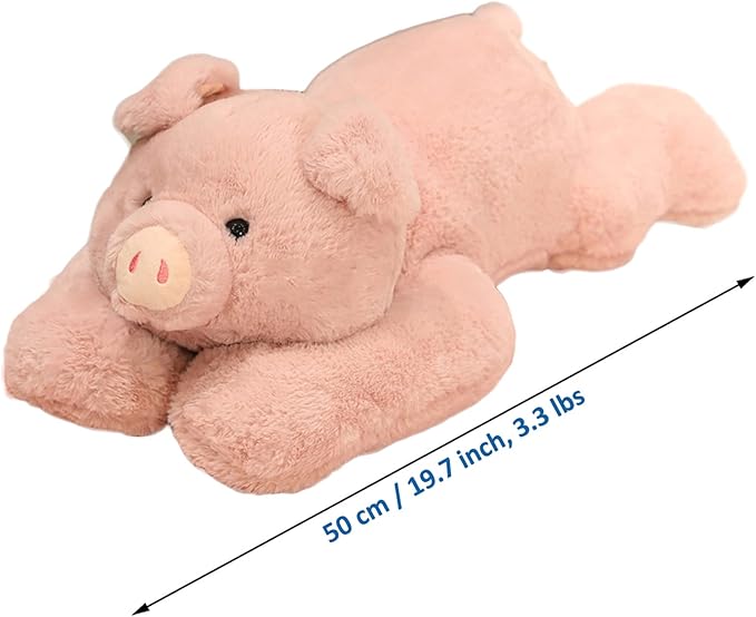 Weighted Stuffed Animals, 3.3 lbs Weighted Pig Stuffed Animal Toy Pig Plush Animals Throw Pillow Gifts for Boys Girls, 19.6 inch