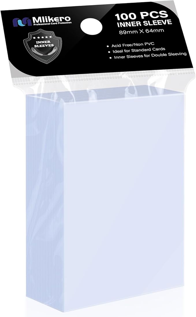100 Pack Card Sleeves, Perfect Fit Inner Sleeves Ideal for Double-Sleeving, Trading Card Sleeve Compatible with MTG, TCG, Gaming Cards
