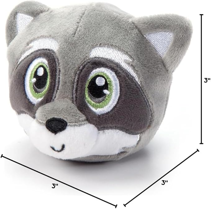 The Petting Zoo Raccoon Stuffed Animal Plushie, Gifts for Kids, Squishiez Wildlife Animal Squeeze Toy, Raccoon Plush Toy, 3 inches