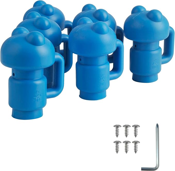 1.26" Diameter Trampoline Enclosure Pole Cap for Net Hook, 6 Pieces, Blue, Only Fit in 32mm(1.26in) Diameter Trampoline Pole