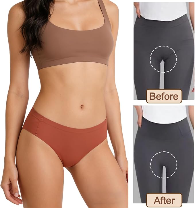 Camel Proof Underwear for Women Low Waist Seamless G-string Gym No Show Thong Panty Liners Concealer Underwear