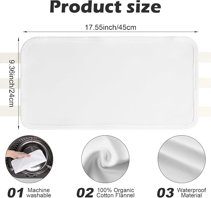 Kifmurase Castor Oil Pack Compress Wrap for Liver Detox, White Soft Cotton Organic Castor Oil Wrap for Stomach, Reusable and Mess-Free, Improve Sleep and Digestion(Castor Oil Not Included)