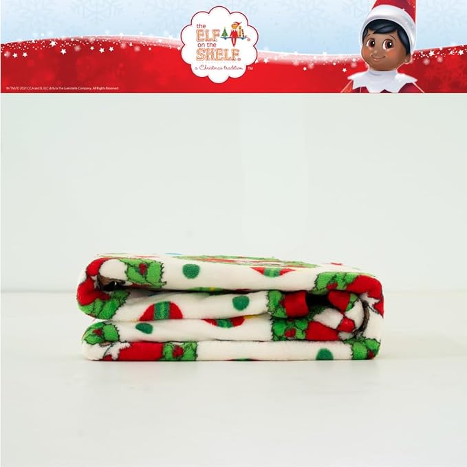 Elf On The Shelf Holiday Christmas Bedding Super Soft Silk Touch Throw, 40 in x 50 in, (Officially Licensed Product) by Franco