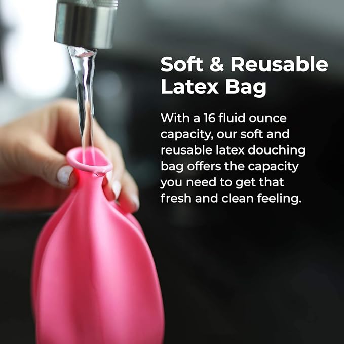 Flents Reusable Douche Kit, 16 fl oz Portable Cleansing System, BPA-Free | Compact Design Includes Easy-Squeeze Bottle for Personal Care, Travel-Friendly, Durable Rubber Components For Reusable Use