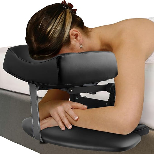 TOROKOM Adjustable Headrest Massage Kit, Face Pillow Cradle & Support Bracket, Hanging Arm Rest, Square Face Pillow for Sleeping Mattress Top(Black)