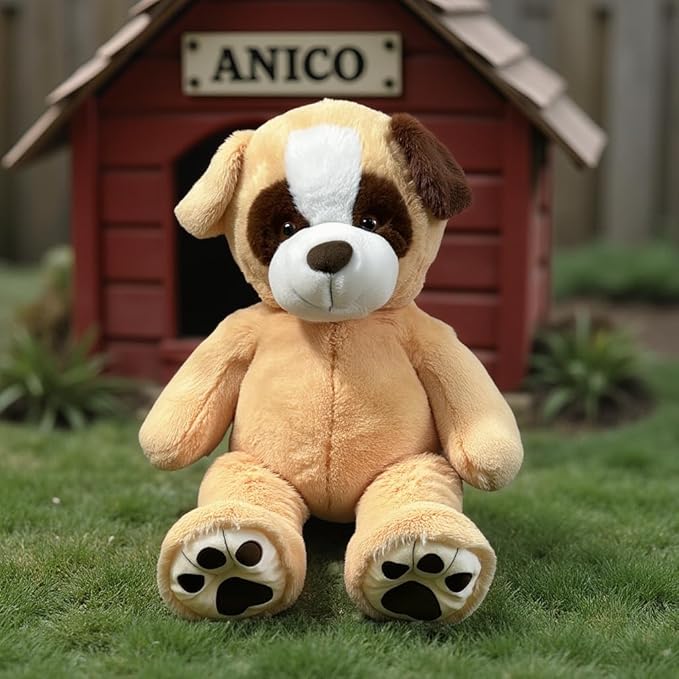 Anico 36" Tall (3 Foot) Big Plush Beige and Brown Dog, Stuffed Animal with Smiling Face. Premium Stuffed Toy Teddy Dog, Perfect for Girlfriend, Kids, Valentine's Day, Christmas!