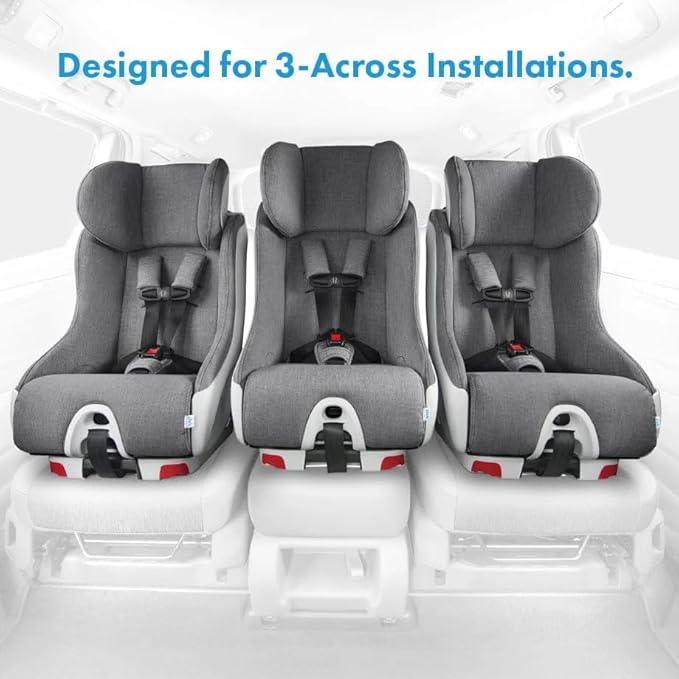 Clek Foonf Convertible Car Seat with Rigid Latch, Crumple Zone Safety System, Adjustable Headrest, Reclining Design, Anti-Rebound Bar & Flame Retardant-Free (Mammoth Ziip)