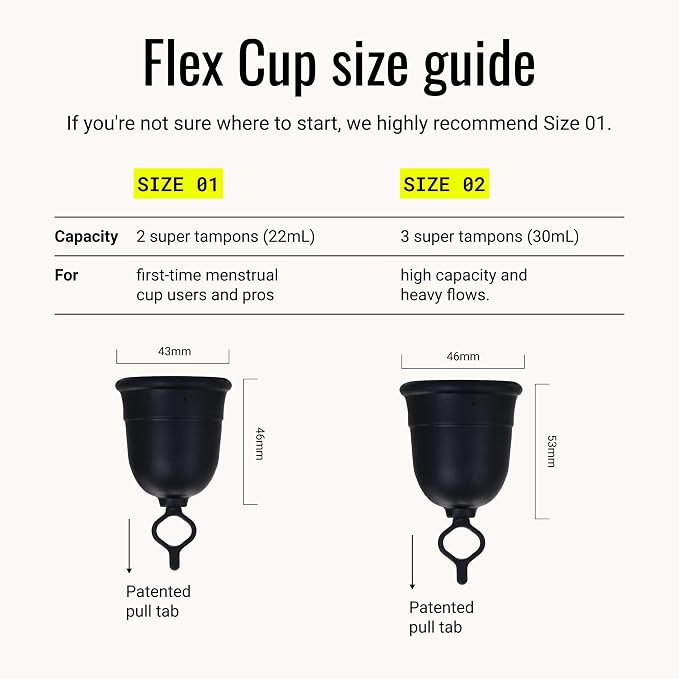 Flex Cup Starter Bundle Size 2 with Cup 02, Foaming Cleanser, and 2-Packs of Wipes (Starter Pack Size 02)