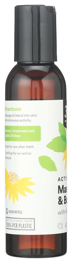 365 by Whole Foods Market Massage Oil Active Blend With Arnica, 4 FZ