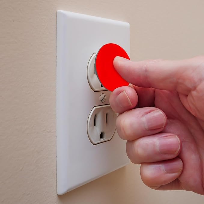 Pure Red Pattern Outlet Plug Covers - 12/24 Pack Safety Electrical Plug Protectors