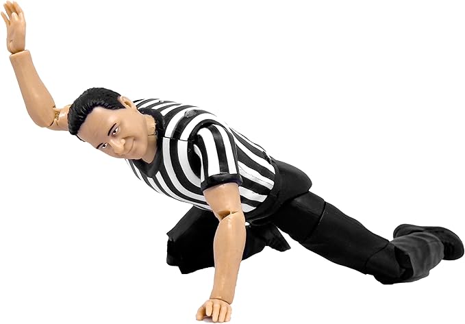 Figures Toy Company Ultimate Three Counting & Talking Wrestling Referee Action Figure with Deluxe Articulation for Wrestling Action Figures