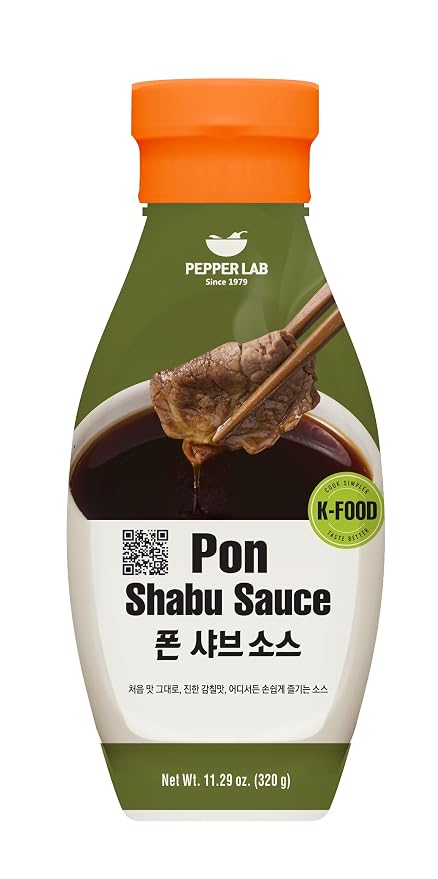 Pepper Lab Ponzu Soy Citrus Sauce – Japanese Style Dipping Sauce for Hot Pot, Seafood, Dumplings & Salad (11.29 oz / 320 g)