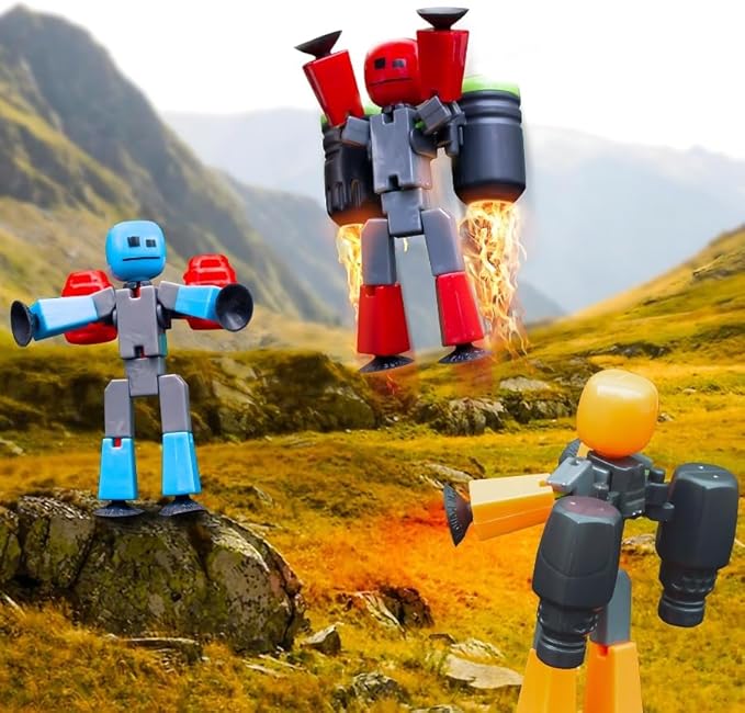 Zing Stikbot Megabots - Blue (Avalanche) Stikbot Poseable Collectible Stop Motion Action Figures and Mega Vehicles